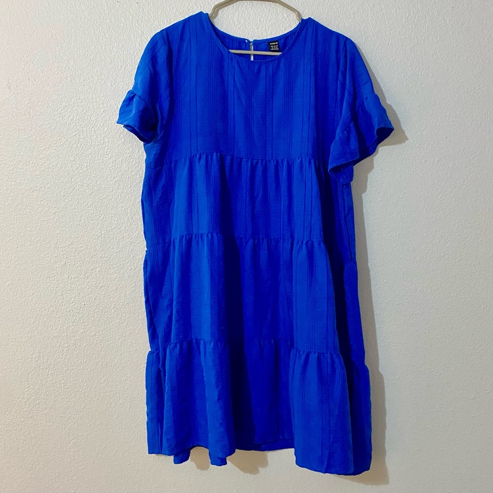 SHEIN Vibrant Blue Tiered Dress